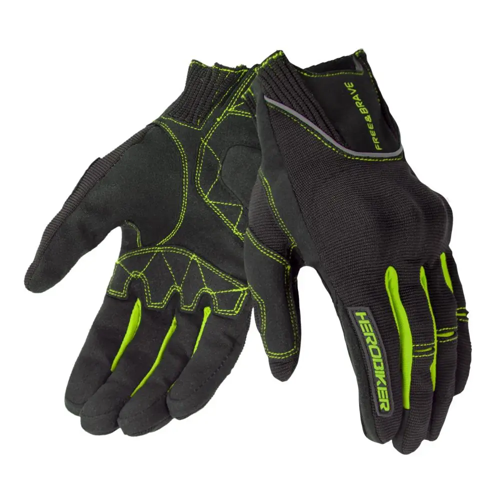 B1 Green Перчатки для мотоцикла HEROBIKER, мотоциклетные перчатки Gant Moto с сенсорным экраном, перчатки для мотокросса, дышащие перчатки для гонок, езды на мотоцикле, перчатки Guantes - Цвет: B1 Green
