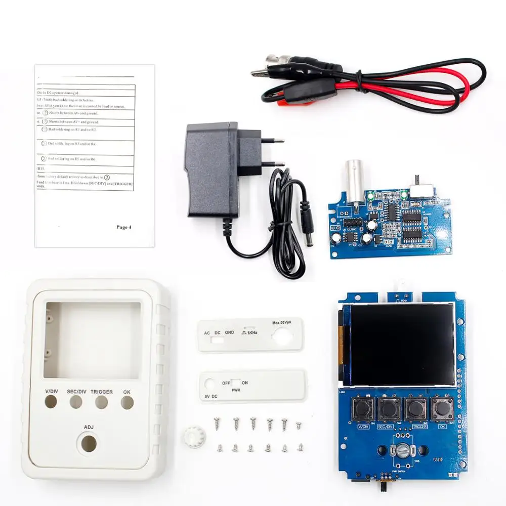 Зеленый DSO FNIRSI-150 15001K DIY цифровой осциллограф комплект с корпусом - Цвет: Зеленый
