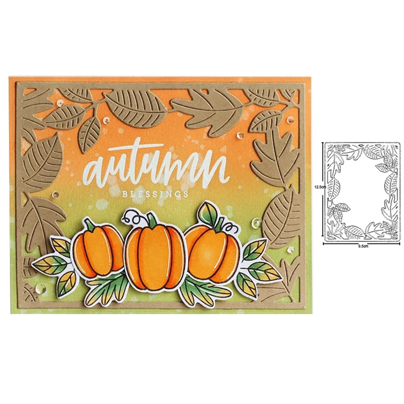 

Metal Cutting Dies Leaf Background Frame Scrapbooking dies Stencils dies Embossing Dies Cut For DIY Paper Card Making Craft dies