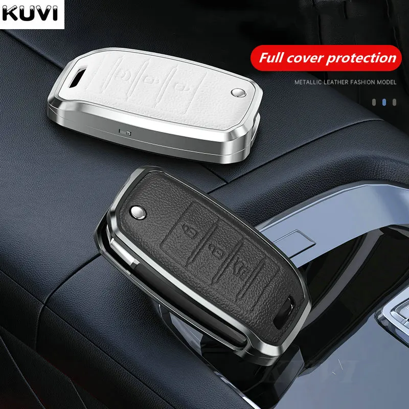 Alloy Leather Folding Car Key Cover Protection For Kia Sid Rio Soul Sportage Ceed Sorento Cerato K2 K3 K4 K5 Remote Case Protect - - Racext™ - Kia REMOTE CONTROLS AND KEYS - Racext 115