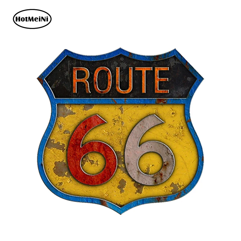 HotMeiNi 13cm x 9.3cm Car Styling Route 66 Self Adhesive Vinyl Decal 3D Retro Sticker Graphics Waterproof Accessories | Автомобили и