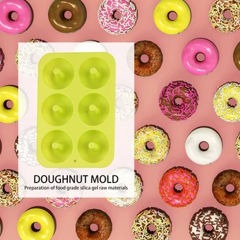 

Silicone Doughnut Maker Mold Silicone Fondant Cavity Chocolate Cake Fondant Non-Stick 3D DIY Donut Mould Pastry Tools