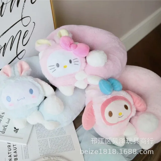 Мультяшный лежащий кролик, поворачивающийся da er gou My Melody Cat, плюшевые игрушки, подушка для шеи, U-SHAPE, подушка для путешествий, подарок для девочки