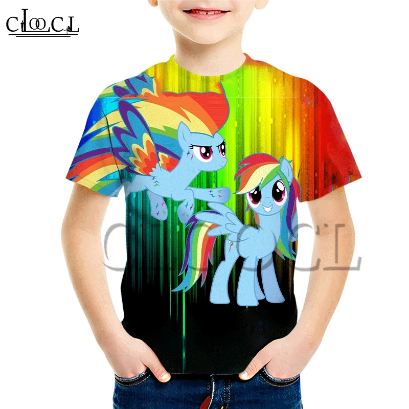 Детская футболка CLOOCL My Little Pony с 3D принтом модная дикая детская одежда коротким