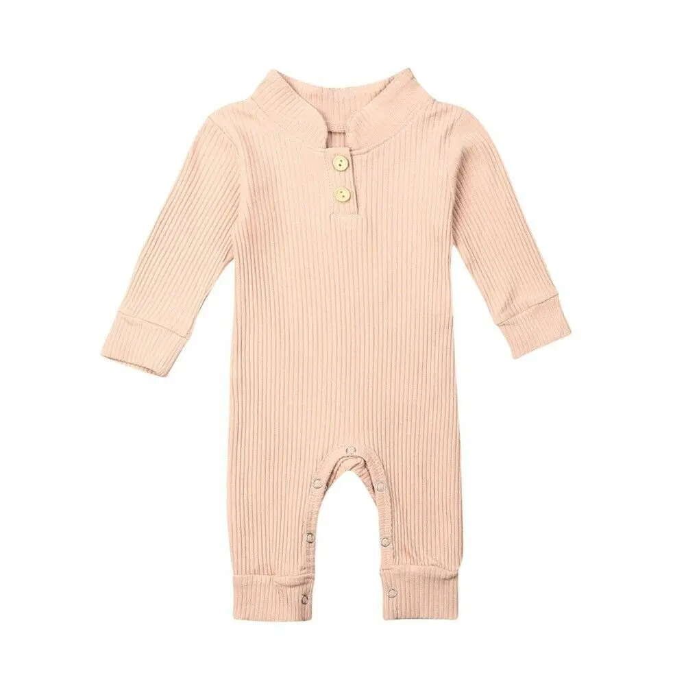 

New Baby Boy Solid Color Romper Playsuit Jumpsuit Outfit Autumn Clothes