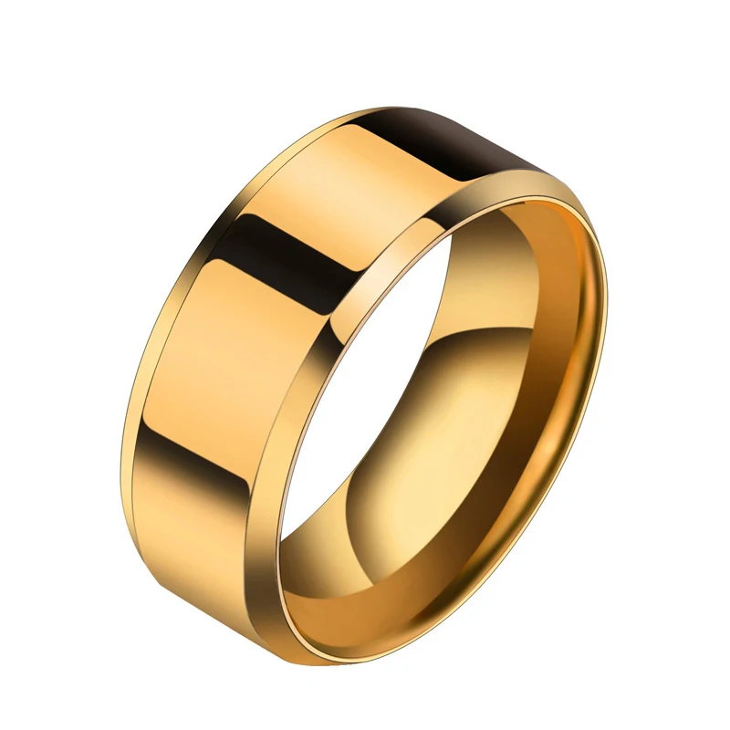 Couple Rings FDLK New Design 8mm Width Black Silver Stainless Ring For Women Men High Quality Couple Ring Wedding Jewelry