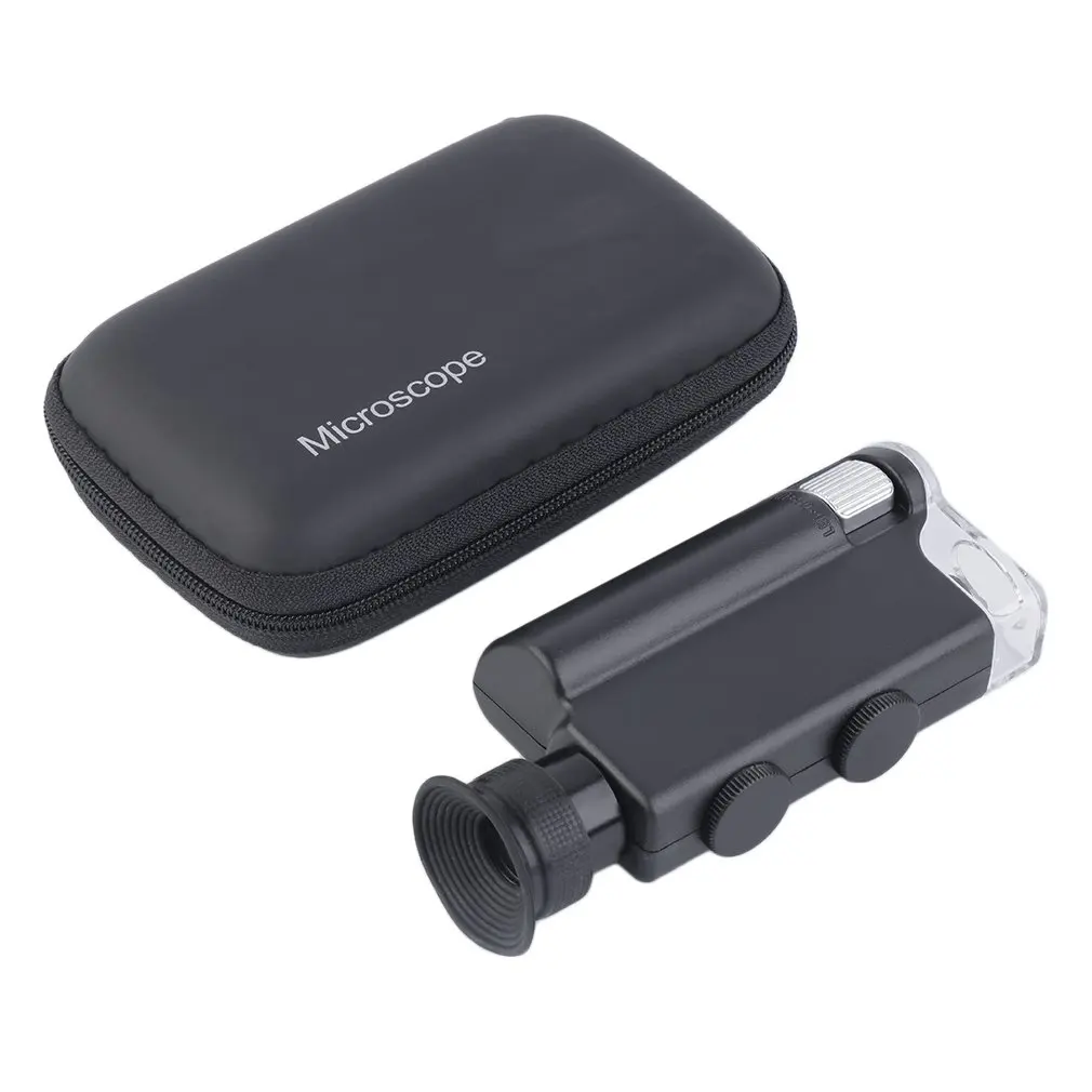 

Mini portable Microscope Pocket 200X~240X Handheld LED Lamp Light Loupe Zoom Magnifier Magnifying Glass Pocket Lens