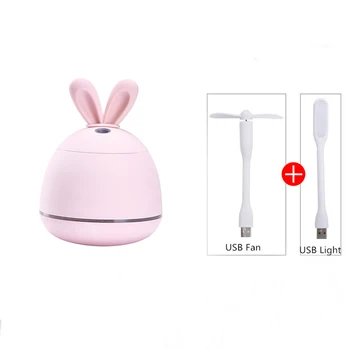 

3 in 1 200ML USB Rabbit Air Humidifier Ultrasonic Cool-Mist Adorable Mini Aroma Humidifier With LED Light USB Fan for office