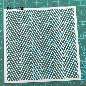 

13*13cm mountain peaks scrapbook stencils spray plastic mold shield DIY cake hollow Embellishment printing lace ruler valentine