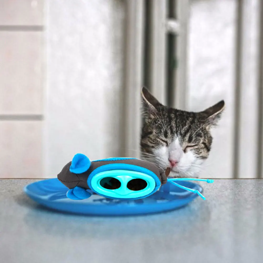 5pcs Creative Pet Cat Feeding Toys Entertainment Realistic Mouse Props Leakage Food Container Puppy Cat Slow Feed Pp Train Toy