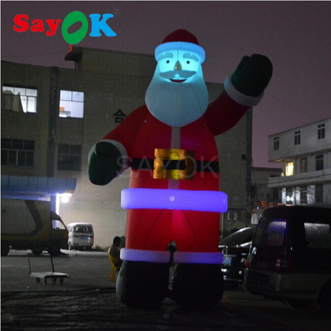 Sayok 16,4 футов надувной Санта-Клаус со светодиодной подсветкой гигантский надувной Санта-старый человек для Рождественского украшения на открытом воздухе