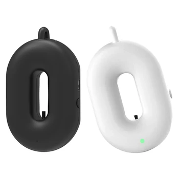 

2set Personal Wearable Air Purifier Necklace USB Air Freshner Ionizer Negative Ion Generator Low Noise White & Black