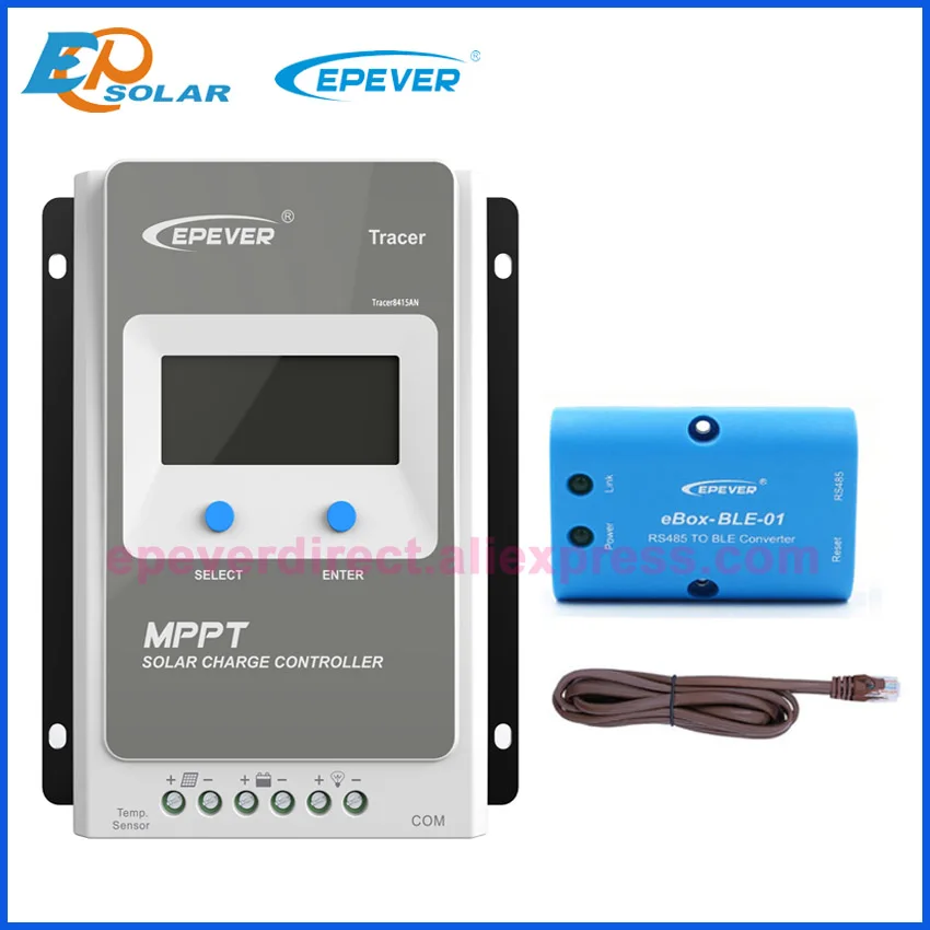 with eBox-BLE-01 12v 24v mppt солнечный контроль заряда 40a Tracer4210AN 12 v/24 v автоматическая работа Макс PV Вход 100v с MT50 дисплеем - Цвет: with eBox-BLE-01