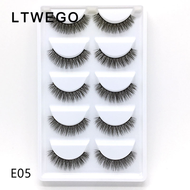 NEW 5Pairs 3D Faux Mink Eyelashes Natural Thick Long False Eyelash Dramatic Fake Lashes Makeup Extension Eyelashes Cilio