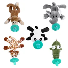 Chupete de juguete de felpa para bebé recién nacido, chupete de dibujos animados, chupete de silicona, alimentación