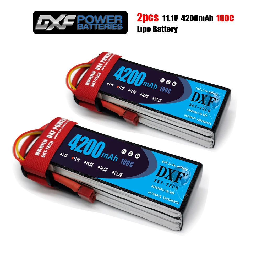 2 шт. DXF Хорошее качество RC Lipo батарея 3S 11 1 В 4200 мАч 100C Max 200C для самолета дрона