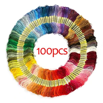 

Jiwuo Multicolor Cross Stitch Threads Embroidery Thread Cotton Skeins Stitch Wiring Woven Floss Skein Kit DIY Hand Sewing Tool