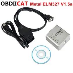 20 шт./лот DHL Elm 327 Металл v1.5a считыватель кодов Сканер Инструмент USB интерфейс elm_327 автомобильный диагностический сканер ELM327