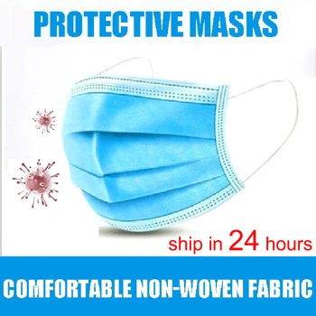 

Face Mask 3 Layer Safety Mask Non Woven Anti Virus Respirator Disposable Mouth Masks 12 Hour