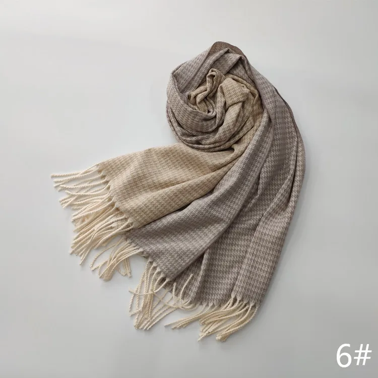 style6 Зимний модальный вязаный кашемировый шарф, женские шелковые шали, палантины для женщин, роскошный шерстяной пашминовый палантин, женское одеяло, накидка - Цвет: style6