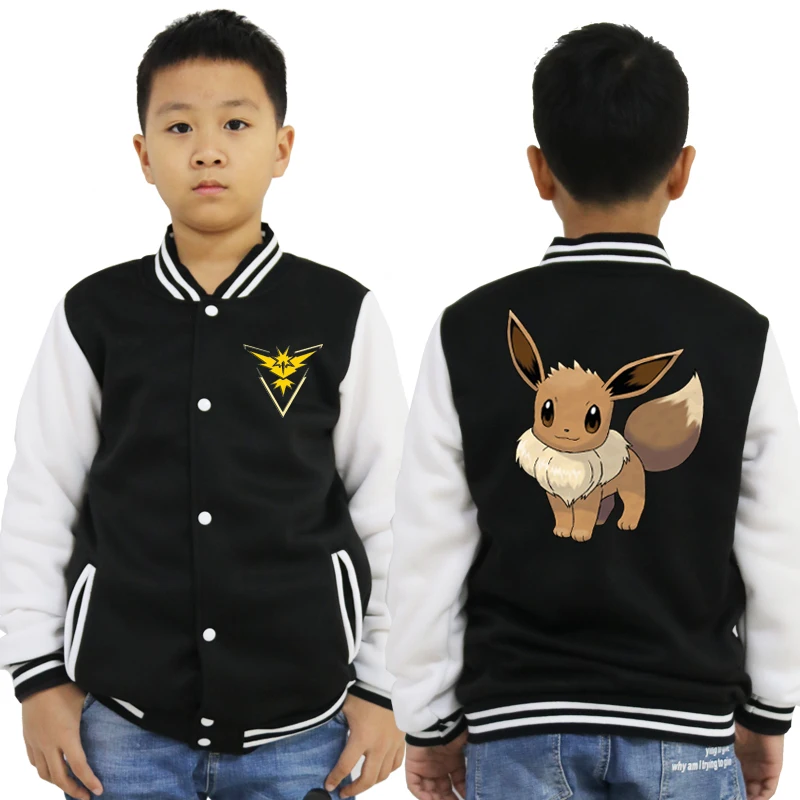 baseball jacket 12 Новая детская бейсбольная куртка с принтом «Покемон»; Повседневная Милая верхняя одежда с капюшоном для маленьких мальчиков и девочек; весенне-Осенняя детская одежда - Цвет: baseball jacket 12