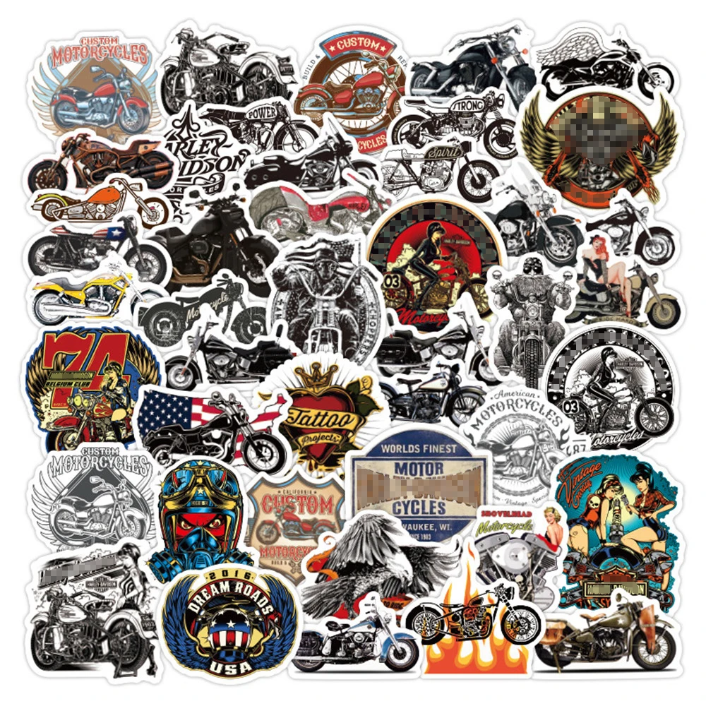 50/100pcs Cool Motorcycle Stickers Notebooks Laptop Scrapbooking Material