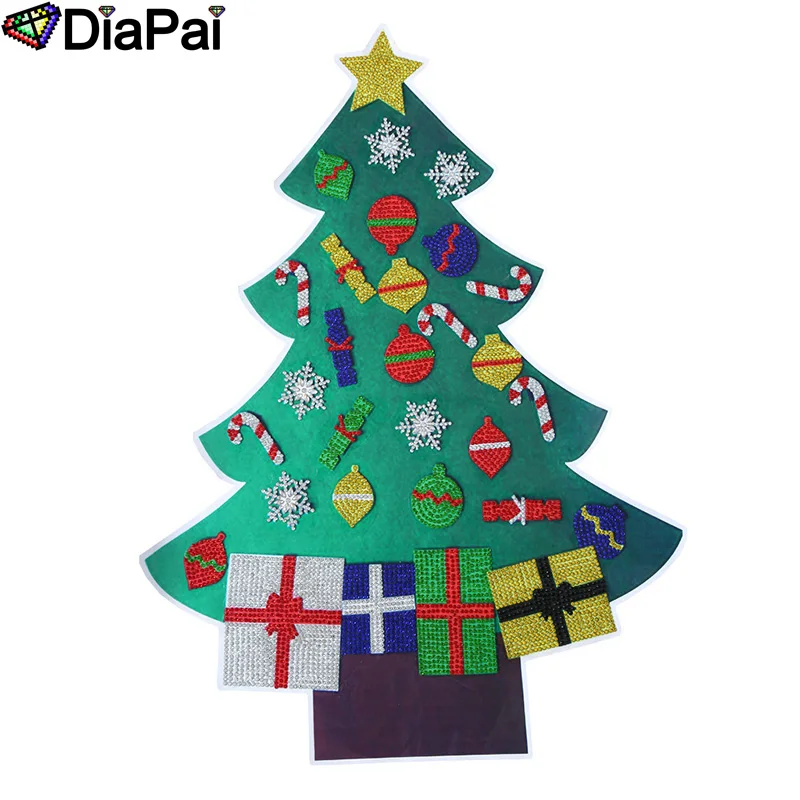 

DiaPai 5D DIY бриллиантовый рисунок Рождество дерево подарок на Новый год детская игрушка искусственное дерево наклейка на стену на окно Рождество домашний декор