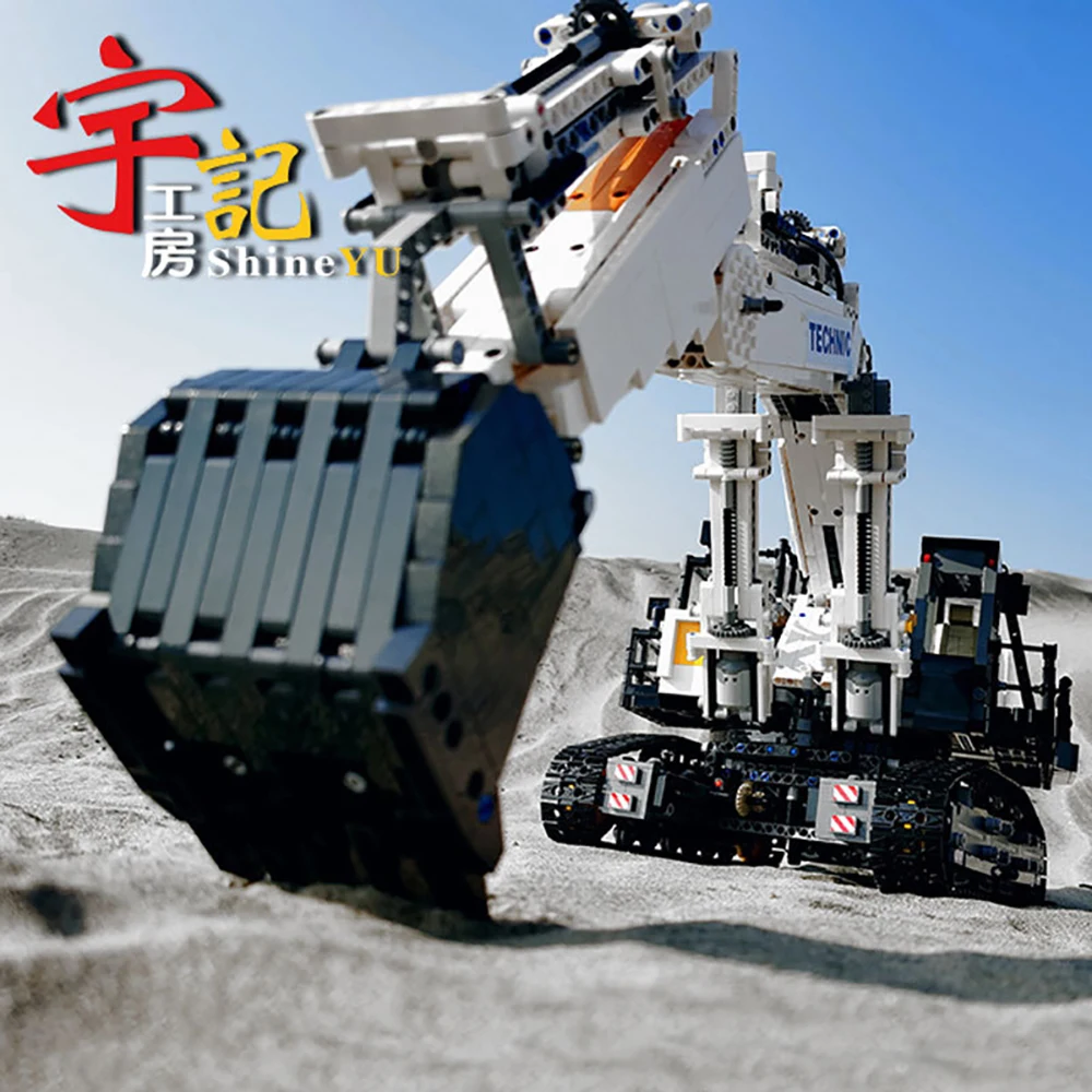 DHL MOC Technic моторизованный автомобиль совместимый с 42100 либтрарами R 9800 экскаватор