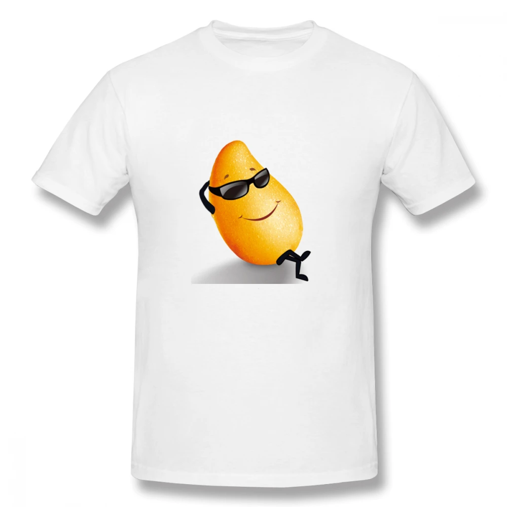 

Mango Plant off white Men's Basic Short Sleeve T-Shirt 100 Percent Cotton Graphic Tshirt
