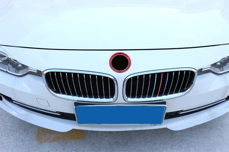 red Duoles Car Front Rear Logo Decoration Cover Ring Trim Hood Emblem Ring for 2013-2019 BMW 3 Series 320Li 328Li 316/BMW 4 Series M3 M4