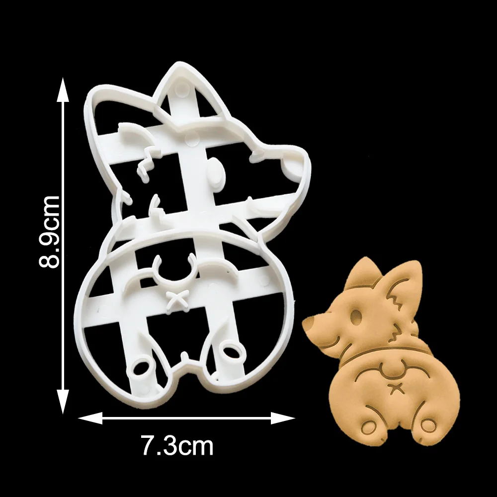 1/3Pcs Cookie Cutters Mold Corgi Dog Shaped DIY Biscuit Baking Tool Cute Animal Cookie Stamp For Kids Kitchenware Bakeware