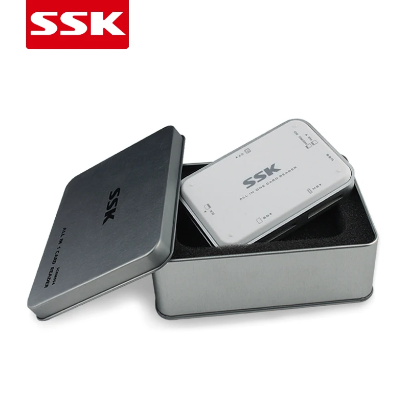 ssk card reader usb 2.0 cardreader pen drive sd card reader tf cf micro sd reader lector de tarjeta smart card reader 5.25 acces