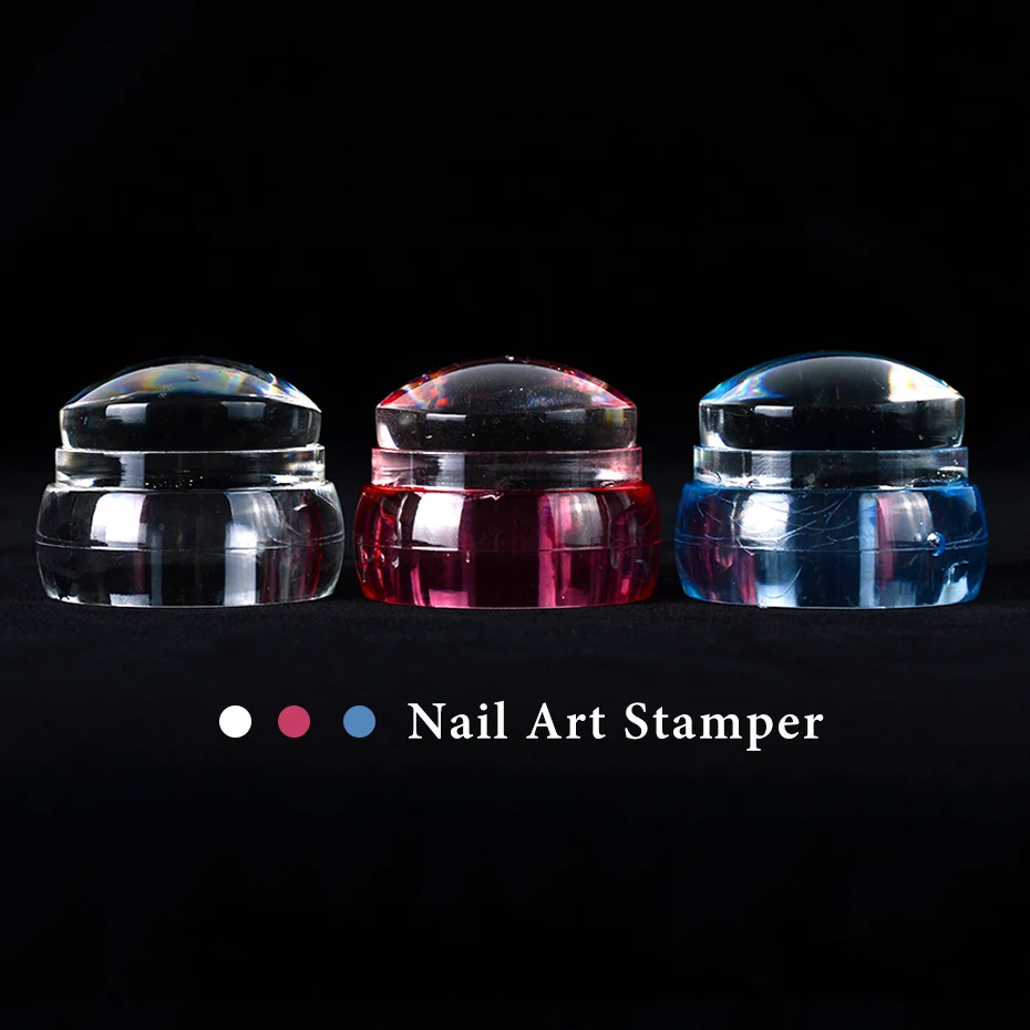 STZ 3 шт прозрачные силиконовые шаблоны для дизайна ногтей штамп для ногтей штамповочная пластина скребок с крышкой Полировальный Инструмент для печати Аксессуары#621