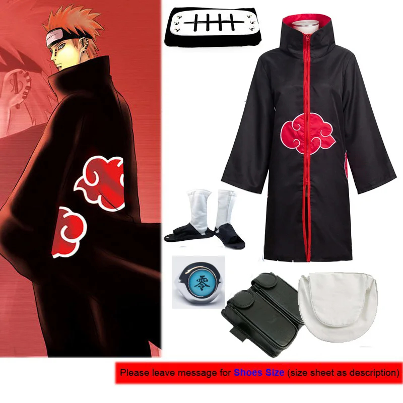 Naruto Anime Akatsuki Uchiha Itachi Cloak Anime Cosplay Fantasia Unisex  Ninja-1