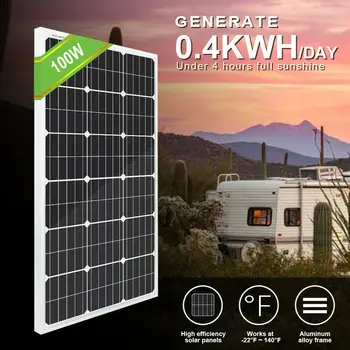 

ECO-WORTHY 100W Polycrystalline 12V battery charge high efficiency PV Solar Panel