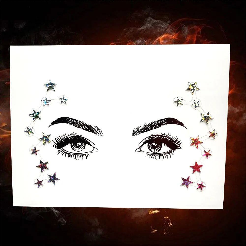 QBL164 Женская мода Flash Eye Jewelry Кристалл лицо драгоценный камень украшение орнамент самоклеющиеся легко использовать инструмент для укладки глаз Декор косметика - Цвет: QBL164