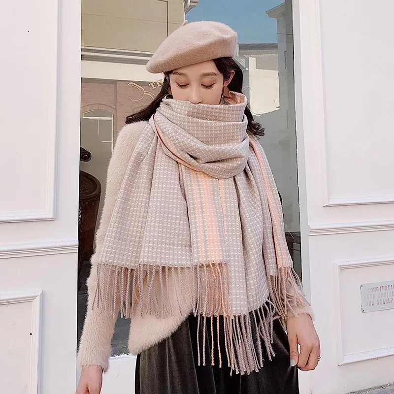 China silk Autumn and winter Women fashion Two sided Cashmere Soft Scarf female Collar scarf warm headcloth lady wool shawl - Цвет: 05