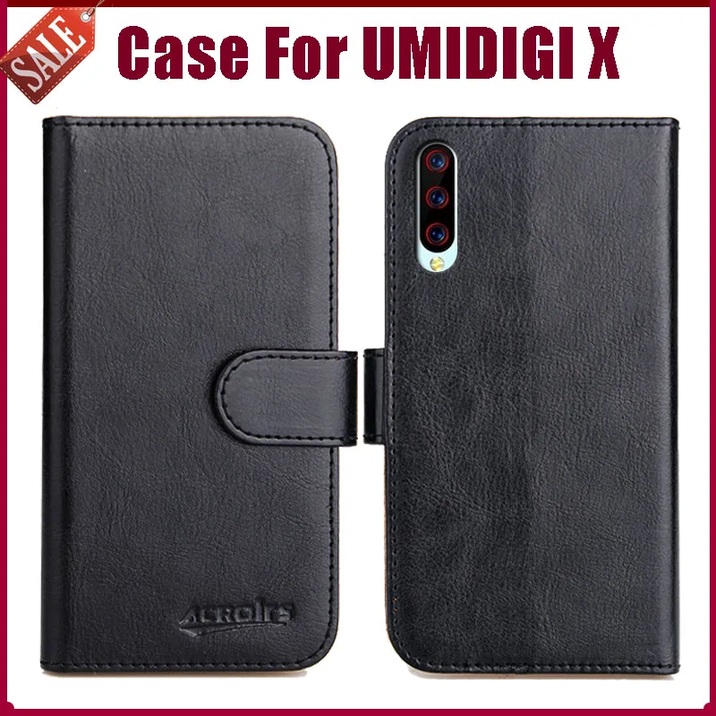 

Hot! UMIDIGI X Case 6.35" 6 Colors Flip Soft Leather Phone Wallet Cover For UMIDIGI X Case Stand Function Credit Card Slots