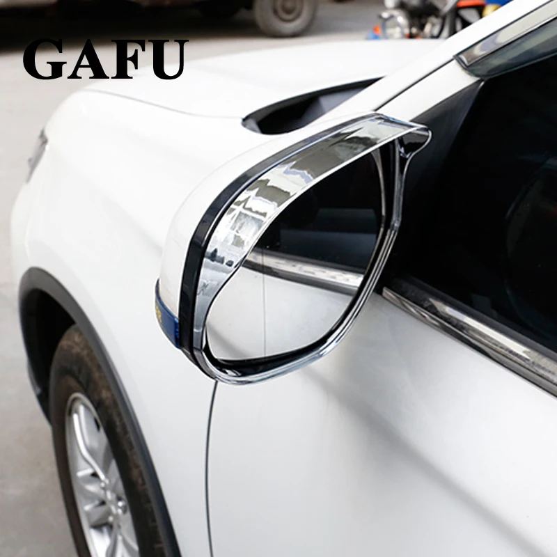 Car Stickers For Hyundai Kona 2018  2019 2020 ABS Car Side Mirror Visor Rain Eyebrows Cover Sun Rain Guard Shield Deflector 2Pcs