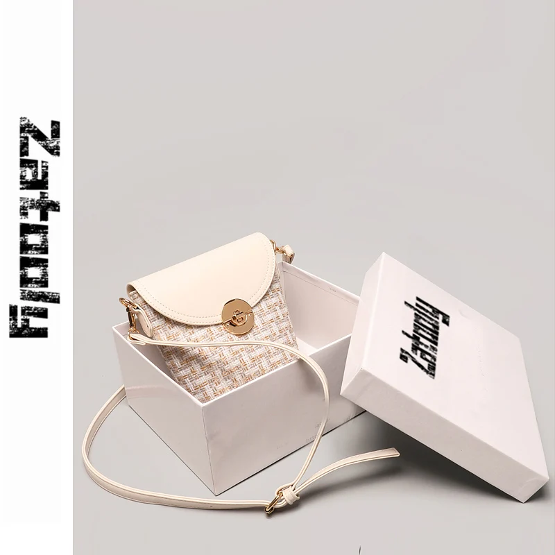 

New Style In 2019, Fashionable French Minority High-grade Sense Package, Inclined Bag Pure Color Fashion Bag, Simple Atmosphere