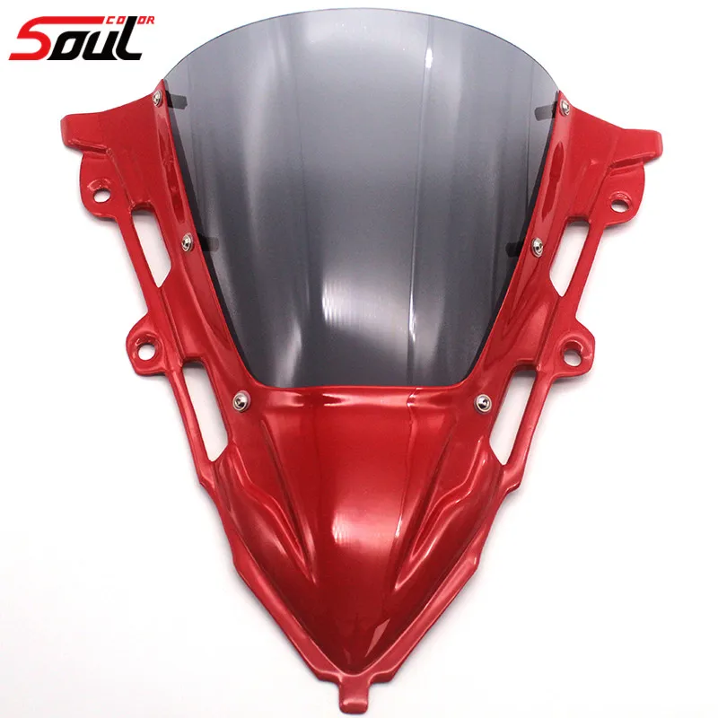 Мотоцикл спортивный козырек ветровое стекло Подходит для Honda CBR650R CBR500R- 19'-20' двойной пузырь - Цвет: Gray-Red