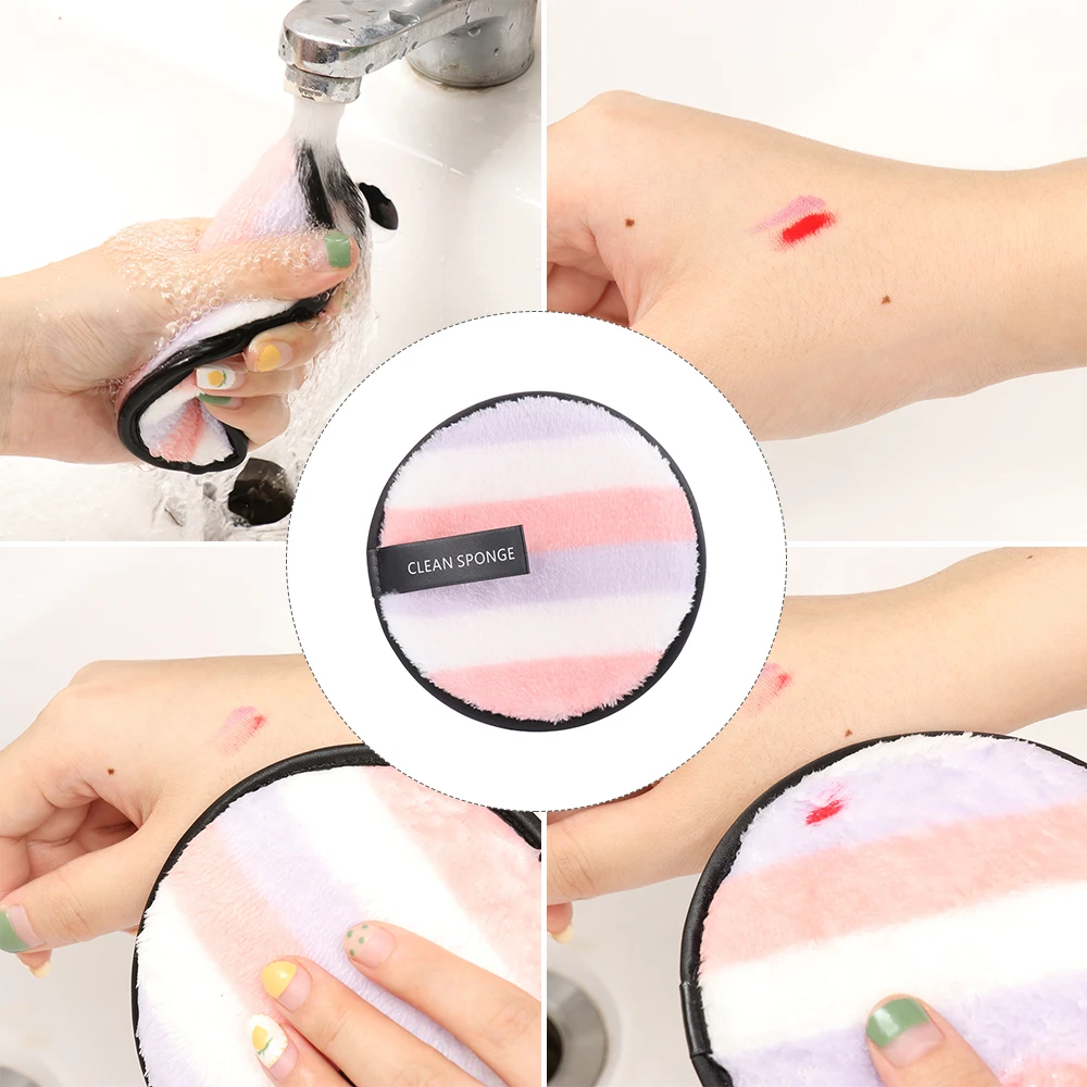 1PC Soft Microfiber Makeup Removal Puff Reusable Face Skincare Cleaner Plush Pads Women Makeup Remover Towel Magical Beauty Tool