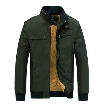 

2020 New Autumn and Winter Men's Stand Collar Cotton Jacket Loose Plus Velvet Thick Men's Shirt Youth Jacket