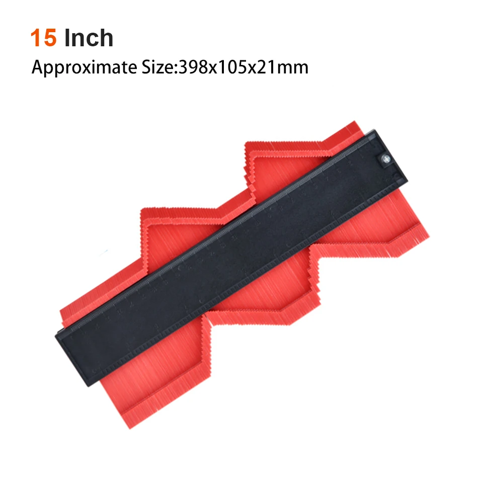 15 Inch Red Color GOXAWEE 5/10/15/20 дюймов пластиковый измерительный прибор контур профиль копия датчик контура Дубликатор duplo и шаблон в клеточку измерены в ненатянутом ламинат Плитки маркировка инструмента - Цвет: 15 Inch Red Color