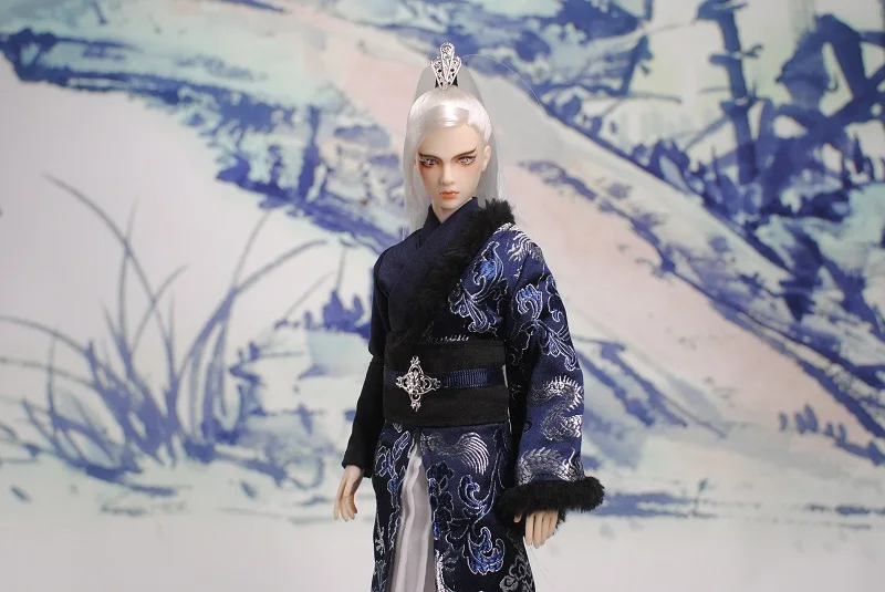 1/6 Scale BJD Doll Chinese Ancient Costume Hanfu Samurai Suit Long Hair Samurai Wig for30cm Male Body Limited Edition Collection