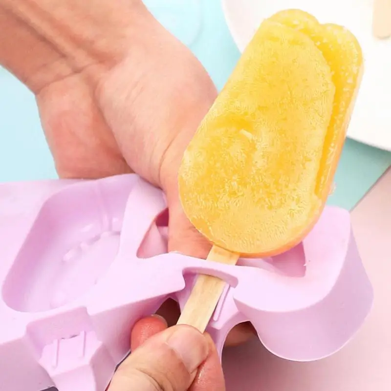 Kawaii мультфильм DIY Форма для мороженого на палочке силиконовая для кубиков льда(включает в себя шаблон ручной работы 50 лоток для мороженого со снеговиком J8W6