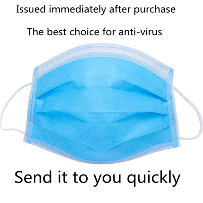 

Disposable Mask 50 Pcs 3-Ply Protective Mask Anti-Dust Anti-pollution Safety Mask Nonwoven Elastic Face Mask Earloop Mouth Masks