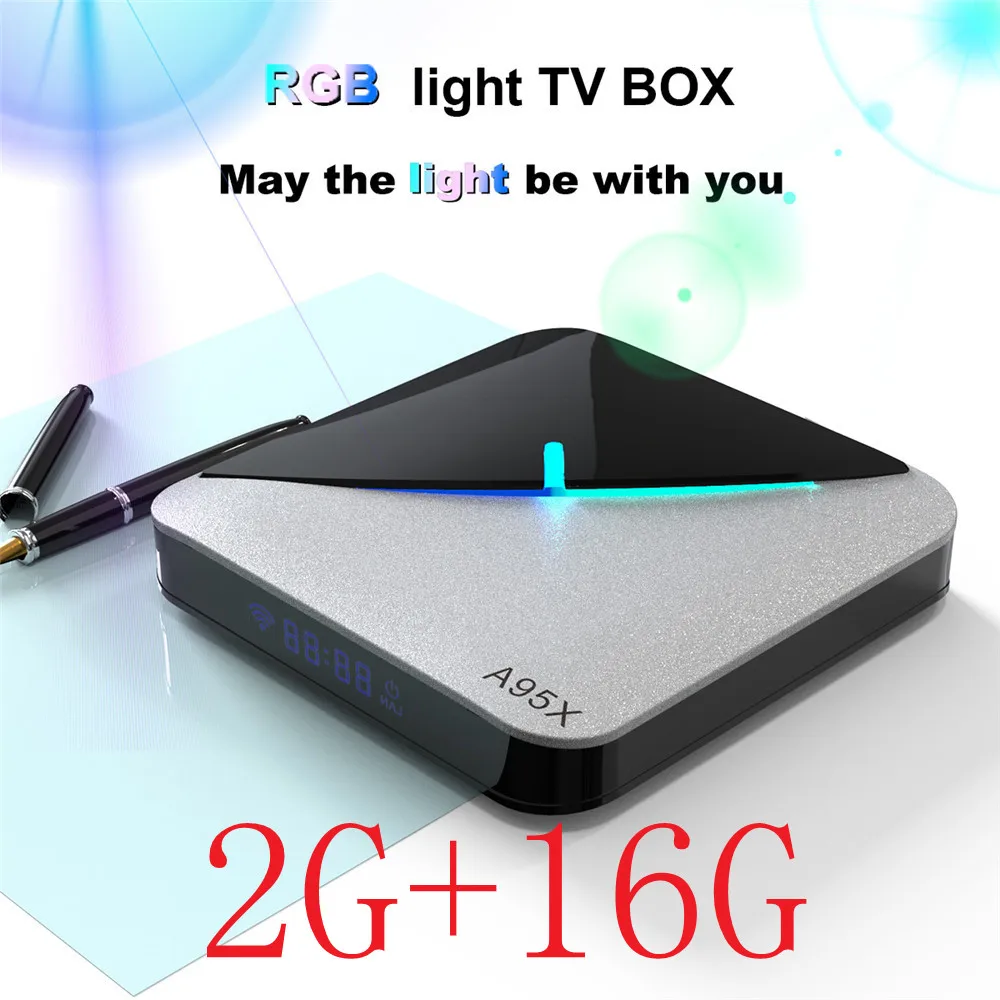 2G 16G A95X F3 Air RGB светильник Smart tv Box Android 9,0 Amlogic S905X3 4 Гб 64 Гб Wifi 4K 60 кадров в секунду медиаплеер 2 Гб 16 Гб телеприставка - Цвет: 2G 16G