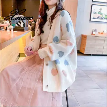 

Xnxee Sweater coat female 2020 new spring and autumn knitted cardigan solid color long-sleeved wide sweater