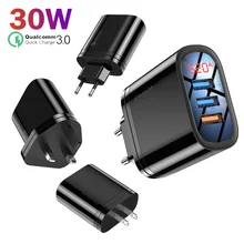KUULAA Charge rapide 3.0 chargeur USB 30W QC QC Charge rapide Multi prise chargeur de téléphone portable pour iPhone 12 Samsung Xiaomi Huawei